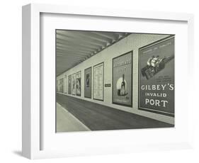 Advertisements for Beer and Port, Holborn Underground Tram Station, London, 1931-null-Framed Photographic Print