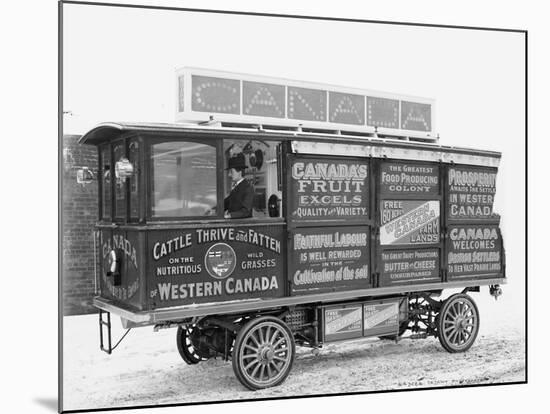 Advertising bus for the Canadian Government Colonization Company, 1900-5-null-Mounted Photographic Print