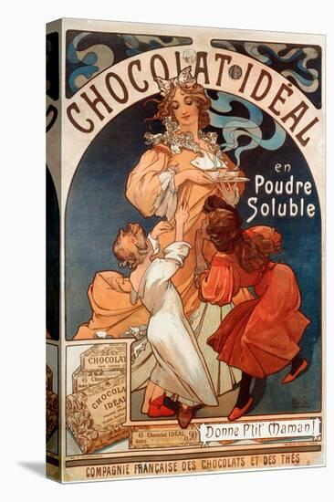 Advertising for Chocolate Ideal, 1897 (Poster)-Alphonse Marie Mucha-Stretched Canvas