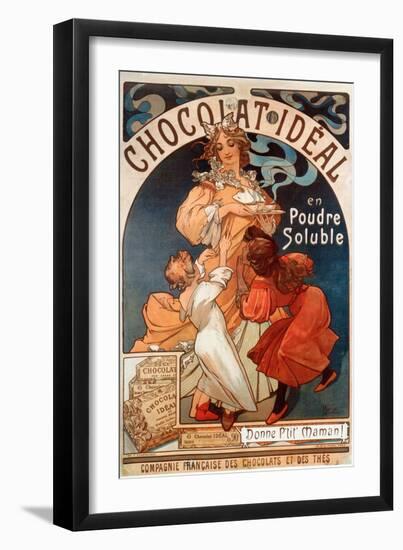 Advertising for Chocolate Ideal, 1897 (Poster)-Alphonse Marie Mucha-Framed Giclee Print