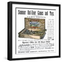 Advertising for Outdoor Summer Games Equipment, Lawn Tennis and Croquet, from the American Company-null-Framed Giclee Print