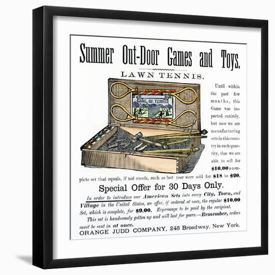 Advertising for Outdoor Summer Games Equipment, Lawn Tennis and Croquet, from the American Company-null-Framed Giclee Print