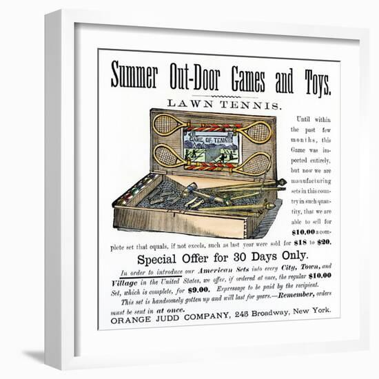 Advertising for Outdoor Summer Games Equipment, Lawn Tennis and Croquet, from the American Company-null-Framed Giclee Print