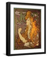 Advertising for the Brand of Papers a Cigarette “” Job””, Lithography by Alphonse Mucha (1860-1939)-Alphonse Marie Mucha-Framed Giclee Print