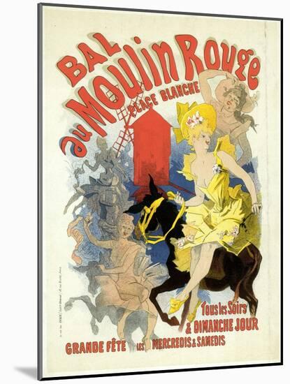 Advertising Lithograph, Le Bal Dumoulin Rouge-Jules Chéret-Mounted Giclee Print