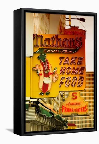 Advertising - Nathan's - Coney Island - United States-Philippe Hugonnard-Framed Stretched Canvas
