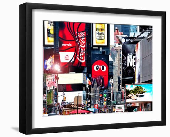 Advertising on Times Square, Manhattan, New York City, United States-Philippe Hugonnard-Framed Premium Photographic Print