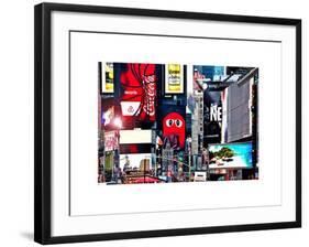 Advertising on Times Square, Manhattan, New York City, US, White Frame, Full Size Photography-Philippe Hugonnard-Framed Art Print