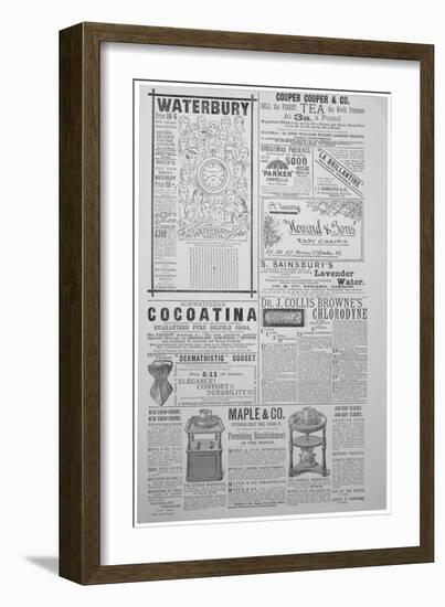 Advertising Page from the Yuletide, Christmas Annual, 1887-null-Framed Giclee Print