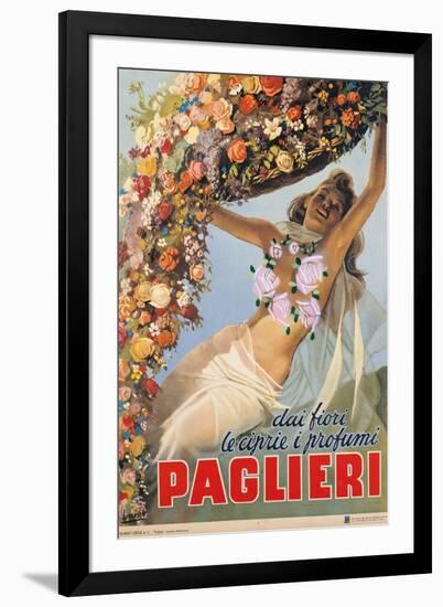 Advertising Poster "Dai Fiori Le Ciprie I Profumi Paglieri"-Giovanni Antonio Pellegrini-Framed Giclee Print