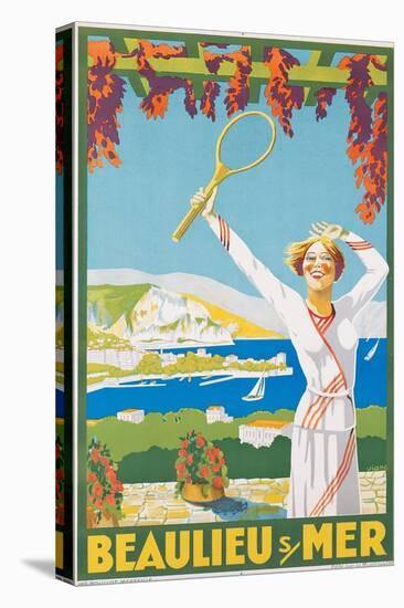 Advertising Poster for Beaulieu-Sur-Mer, C.1925-null-Stretched Canvas