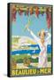 Advertising Poster for Beaulieu-Sur-Mer, C.1925-null-Framed Stretched Canvas