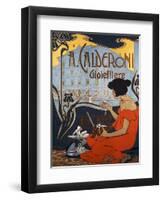 Advertising Poster for Calderoni Jewelers in Milan-Adolfo Hohenstein-Framed Giclee Print