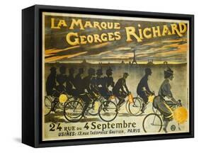 Advertising Poster for Georges Richard Bicycles, 24 Rue Du 4 Septembre-Jean Léonce Burret-Framed Stretched Canvas