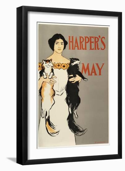 Advertising Poster for Harper's New Monthly Magazine, May 1896, Pub. 1896 (Colour Lithograph)-Edward Penfield-Framed Giclee Print