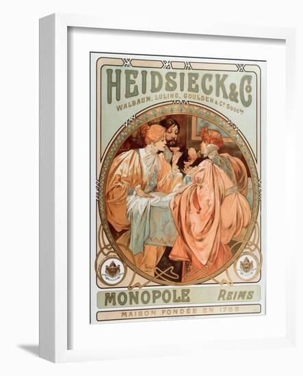 Advertising Poster for Heidsieck Champagne Company (Lithography, 1901)-Alphonse Marie Mucha-Framed Giclee Print
