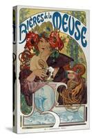 Advertising Poster for “” Les Bieres De La Meuse”” Illustrated by Alphonse Mucha (1860-1939) 1898 P-Alphonse Marie Mucha-Stretched Canvas
