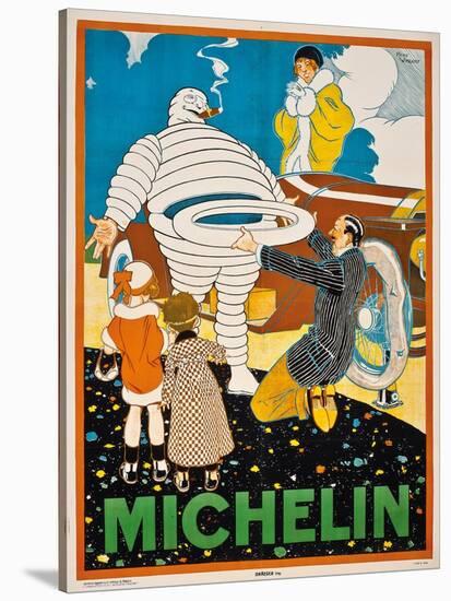 Advertising Poster for Michelin, C. 1925-Rene Vincent-Stretched Canvas