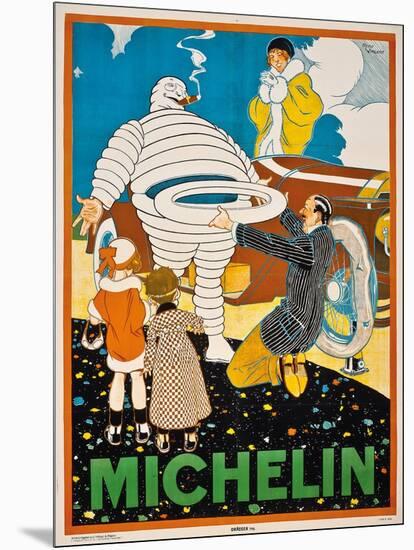 Advertising Poster for Michelin, C. 1925-Rene Vincent-Mounted Giclee Print