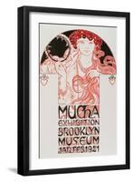 Advertising Poster for Mucha Exhibition at the Brooklyn Museum in New York, 1921-Alphonse Marie Mucha-Framed Giclee Print