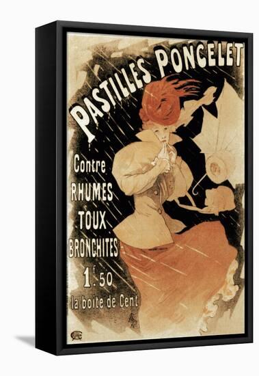 Advertising Poster for Pastilles Poncelet, a Cold and Bronchitis Remedy, 1896-Jules Chéret-Framed Stretched Canvas