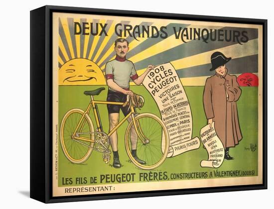 Advertising Poster for Peugeot Freres Bicycles-Mich-Framed Stretched Canvas