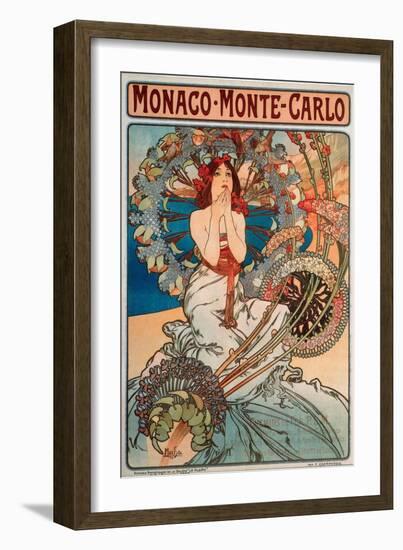 Advertising Poster for Railway Lines Monaco-Monte Carlo, 1897-Alphonse Marie Mucha-Framed Giclee Print