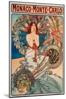 Advertising Poster for Railway Lines Monaco-Monte Carlo, 1897-Alphonse Marie Mucha-Mounted Giclee Print