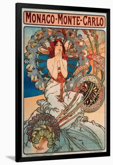 Advertising Poster for Railway Lines Monaco-Monte Carlo, 1897-Alphonse Marie Mucha-Framed Giclee Print