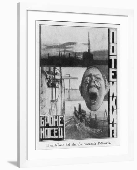 Advertising Poster for Sergei Eisensteins 1925 Film Battleship Potemkin-null-Framed Art Print