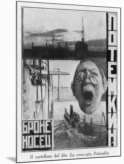 Advertising Poster for Sergei Eisensteins 1925 Film Battleship Potemkin-null-Mounted Art Print