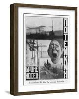 Advertising Poster for Sergei Eisensteins 1925 Film Battleship Potemkin-null-Framed Art Print