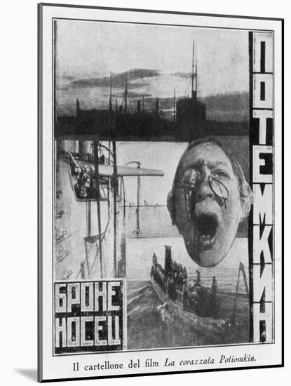 Advertising Poster for Sergei Eisensteins 1925 Film Battleship Potemkin-null-Mounted Art Print