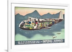 Advertising Poster for the 'Flying Boats' of Imperial Airways, 1937 (Offset Colour Lithograph)-null-Framed Giclee Print