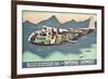 Advertising Poster for the 'Flying Boats' of Imperial Airways, 1937 (Offset Colour Lithograph)-null-Framed Giclee Print