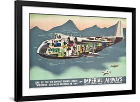 Advertising Poster for the 'Flying Boats' of Imperial Airways, 1937 (Offset Colour Lithograph)-null-Framed Giclee Print