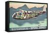 Advertising Poster for the 'Flying Boats' of Imperial Airways, 1937 (Offset Colour Lithograph)-null-Framed Stretched Canvas