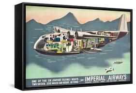 Advertising Poster for the 'Flying Boats' of Imperial Airways, 1937 (Offset Colour Lithograph)-null-Framed Stretched Canvas
