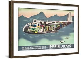 Advertising Poster for the 'Flying Boats' of Imperial Airways, 1937 (Offset Colour Lithograph)-null-Framed Giclee Print