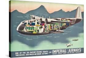 Advertising Poster for the 'Flying Boats' of Imperial Airways, 1937 (Offset Colour Lithograph)-null-Stretched Canvas