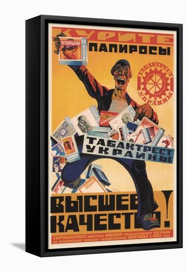 Advertising Poster for the Ukraine Tobacco Trust, 1924-Arkhip Ivanovich Martynov-Framed Stretched Canvas