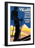 Advertising poster for Villars, Switzerland-Johannes Handschin-Framed Art Print