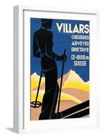 Advertising poster for Villars, Switzerland-Johannes Handschin-Framed Art Print