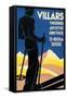 Advertising poster for Villars, Switzerland-Johannes Handschin-Framed Stretched Canvas