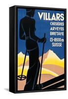 Advertising poster for Villars, Switzerland-Johannes Handschin-Framed Stretched Canvas