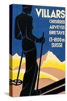 Advertising poster for Villars, Switzerland-Johannes Handschin-Stretched Canvas