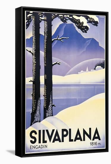 Advertising poster Silvaplana, Switzerland-Johannes Handschin-Framed Stretched Canvas