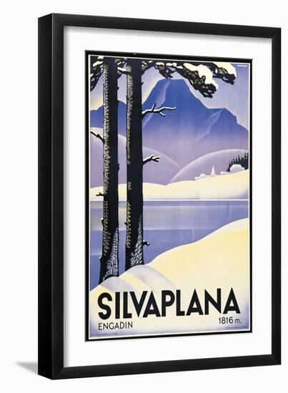 Advertising poster Silvaplana, Switzerland-Johannes Handschin-Framed Art Print