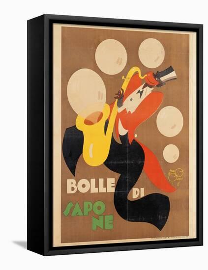 Advertising poster, Soap bubbles-Mario Pompei-Framed Stretched Canvas