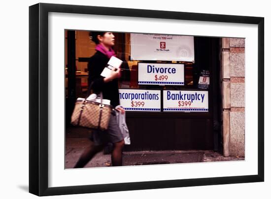 Advertising Posters for a Cheap Divorce and Bankruptcy, Manhatta-Sabine Jacobs-Framed Photographic Print